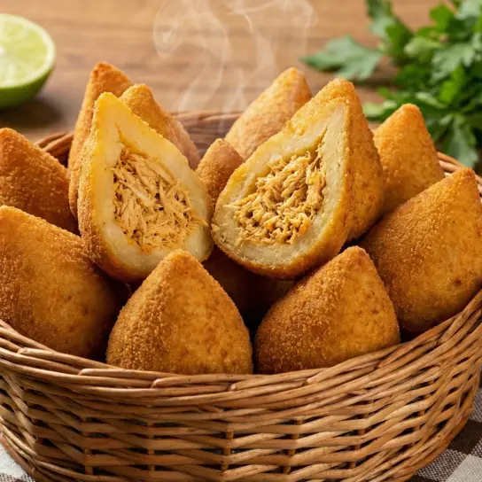 Coxinha de frango artesanal da Click Alimentos